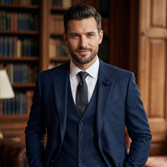 Royal Navy Blue Rose Lapel Brooch