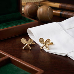 Golden Tennis Racket Cufflinks