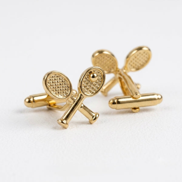 Golden Tennis Racket Cufflinks