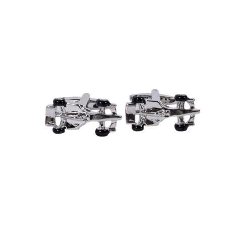 Silver Racing Car Cufflinks