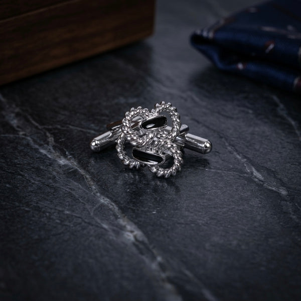 Silver Rope Buckle Cufflinks