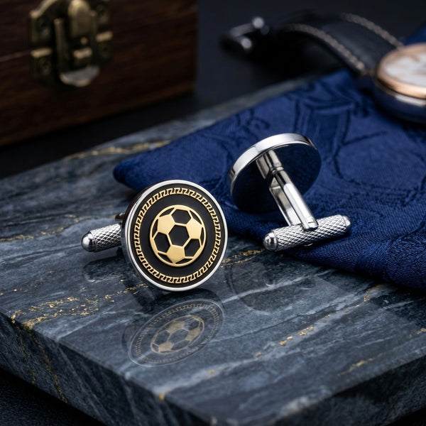 Golden Football Cufflinks