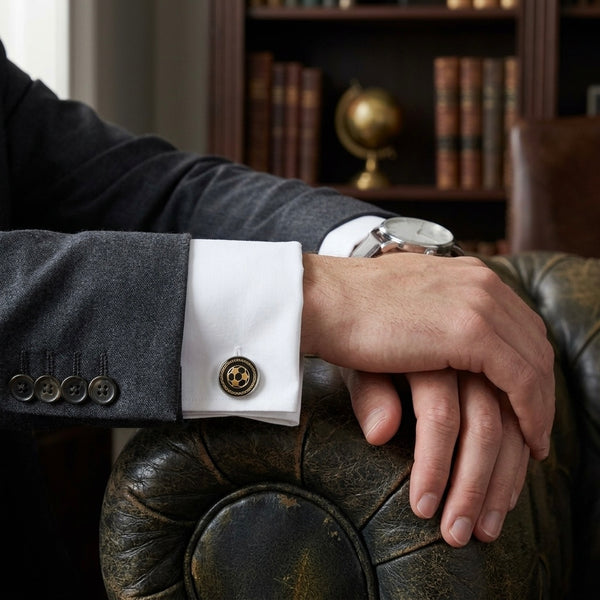 Golden Football Cufflinks