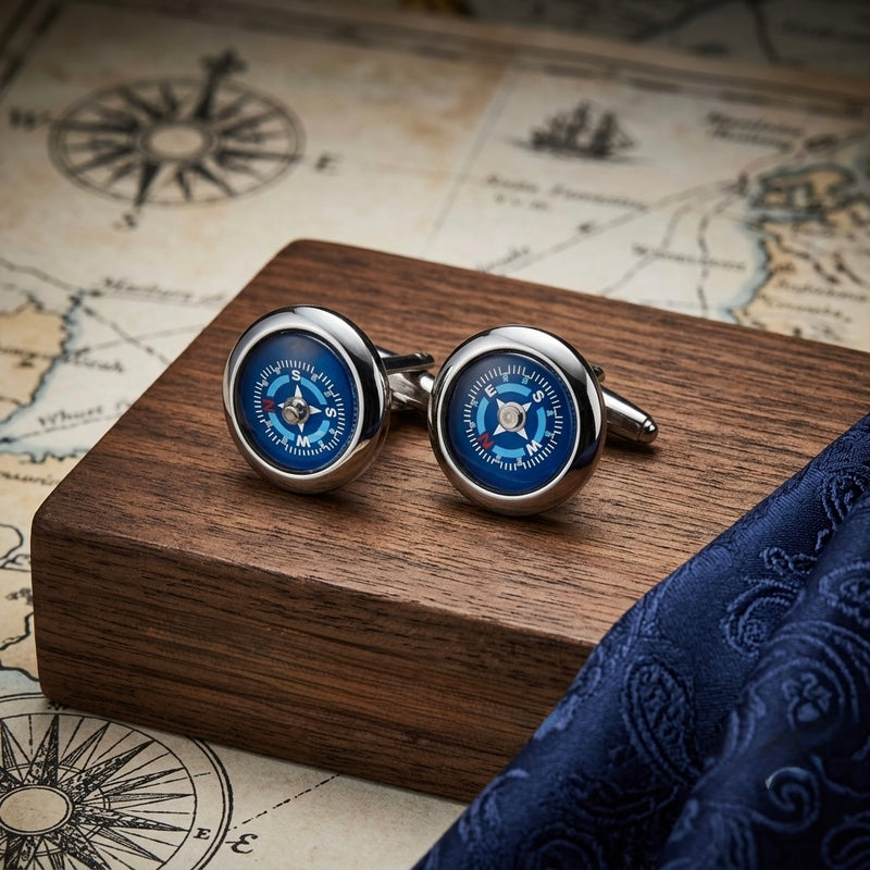 Compass-Inspired Cufflinks