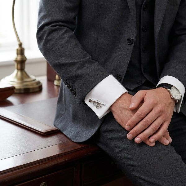 Silver Trumpet Cufflinks