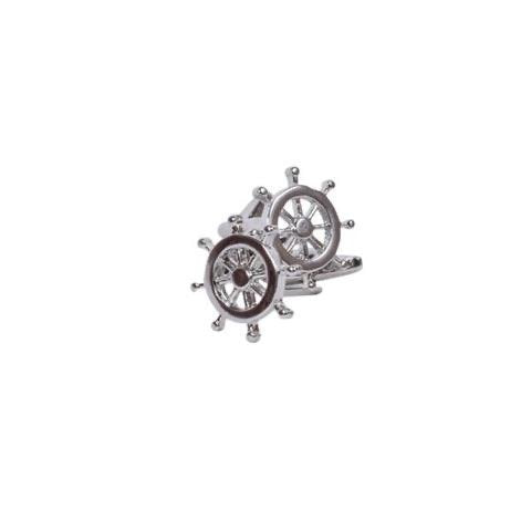 Silver Ship Wheel Cufflinks