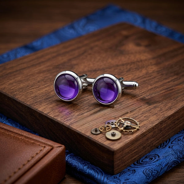 Purple Crystal Cufflinks