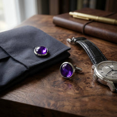Purple Crystal Cufflinks