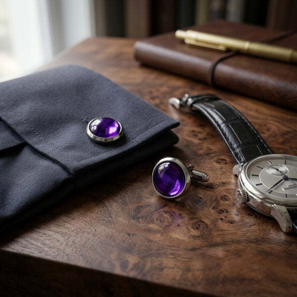 Purple Crystal Cufflinks