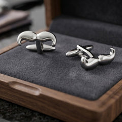 Silver Moustache Cufflinks
