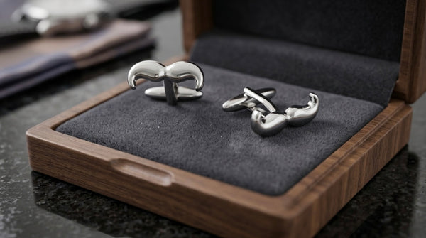 Silver Moustache Cufflinks