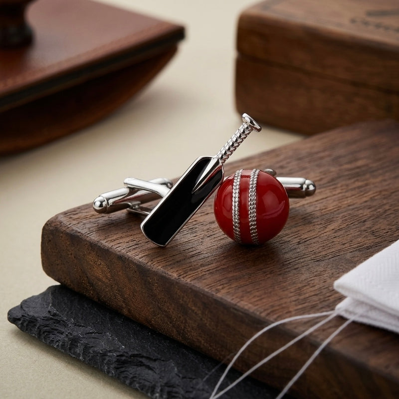 Cricket Bat & Ball Cufflinks