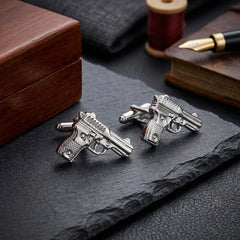 Silver Pistol Cufflinks