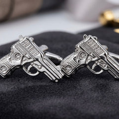 Silver Pistol Cufflinks