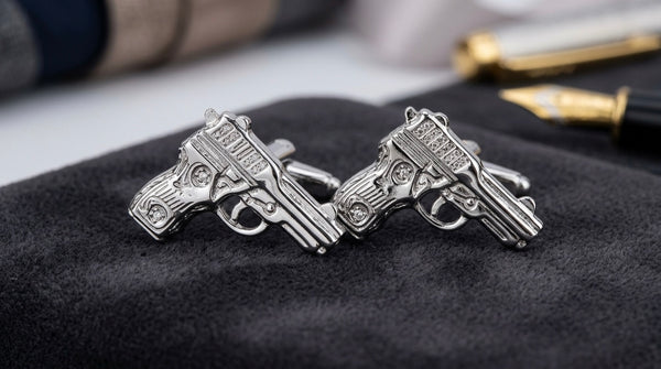 Silver Pistol Cufflinks