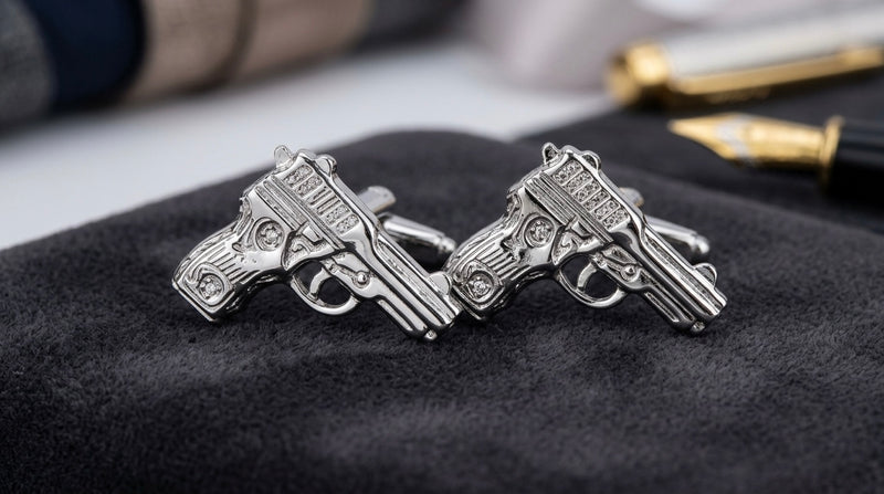 Silver Pistol Cufflinks