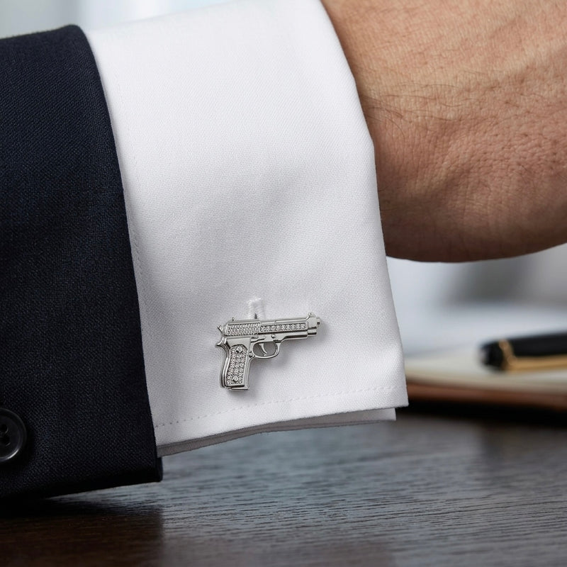 Silver Pistol Cufflinks