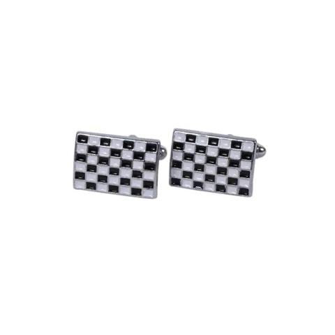 Black & Silver Checkered Cufflinks