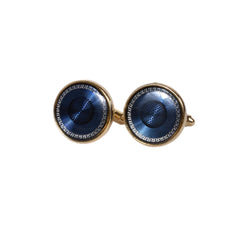 Navy Blue & Gold Classic Cufflinks