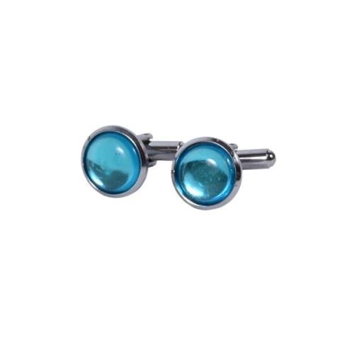 Aqua Blue Crystal Cufflinks