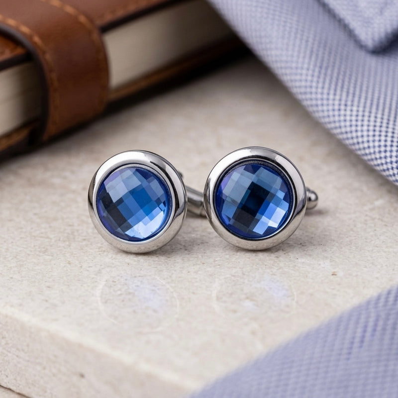 Royal Blue Faceted Cufflinks