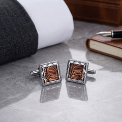 Bronze Textured Square Cufflinks