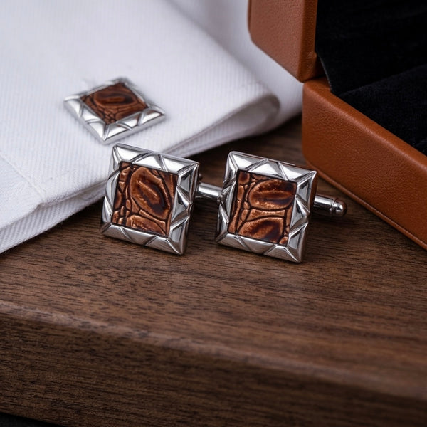 Bronze Textured Square Cufflinks