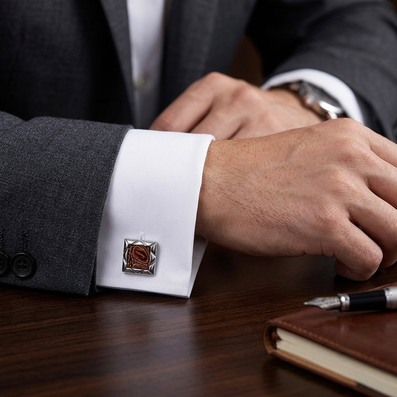 Bronze Textured Square Cufflinks