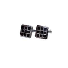 Black Grid Square Cufflinks