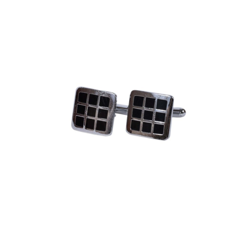 Black Grid Square Cufflinks