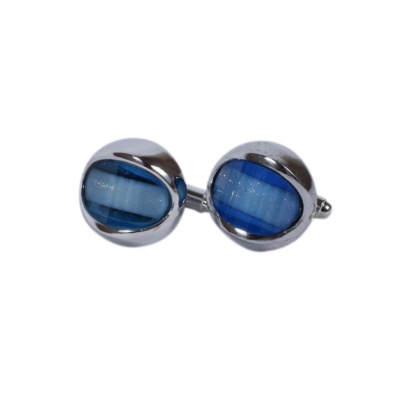 Blue Glass Accent Cufflinks
