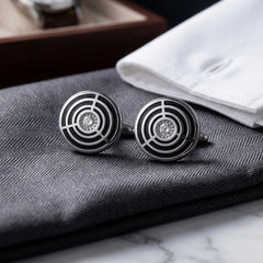 Black & Silver Geometric Cufflinks
