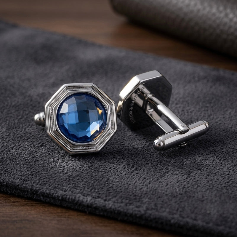 Royal Blue Faceted Cufflinks