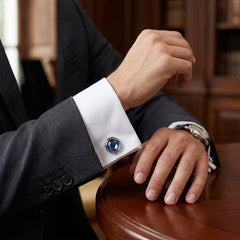 Royal Blue Faceted Cufflinks
