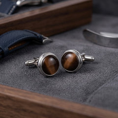 Classic Brown Gemstone Cufflinks