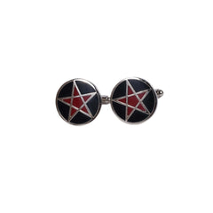 Bold Black & Red Star Cufflinks