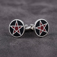 Bold Black & Red Star Cufflinks