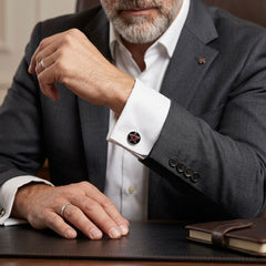 Bold Black & Red Star Cufflinks