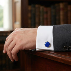 Classic Royal Blue Round Cufflinks