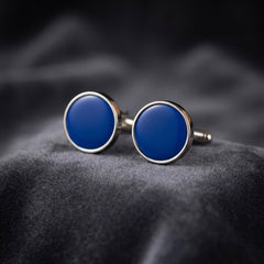 Classic Royal Blue Round Cufflinks