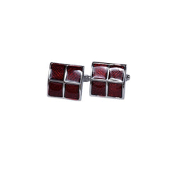 Rich Burgundy Grid Cufflinks