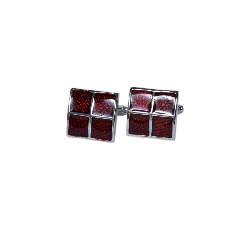 Rich Burgundy Grid Cufflinks