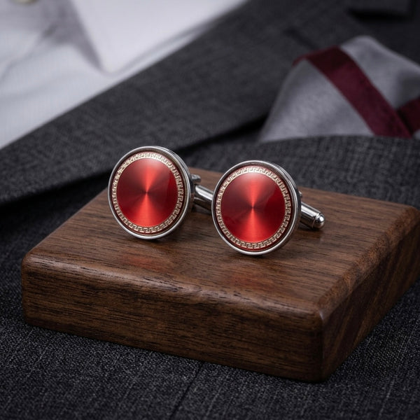 Classic Red Medallion Cufflinks
