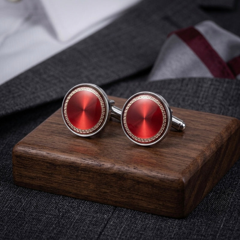 Classic Red Medallion Cufflinks