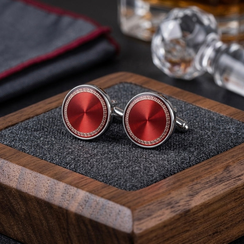 Classic Red Medallion Cufflinks