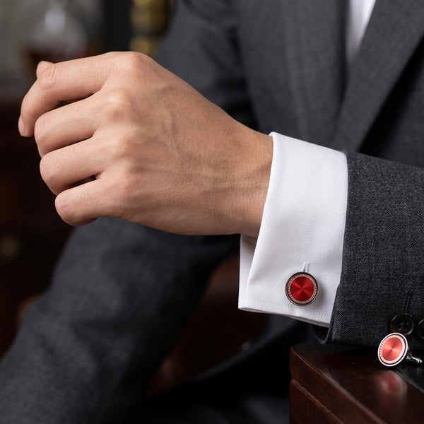 Classic Red Medallion Cufflinks