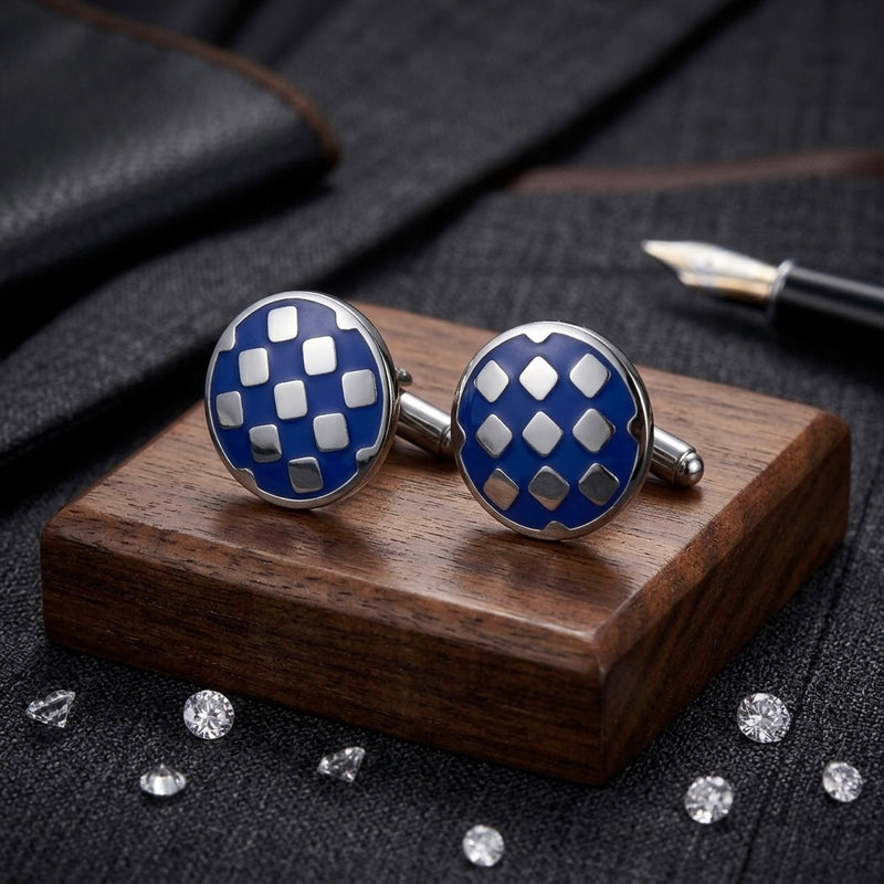 Royal Blue Mosaic Cufflinks