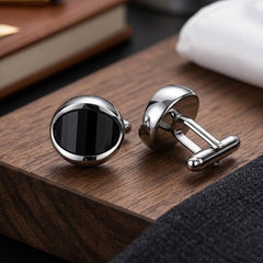 Classic Black Oval Cufflinks