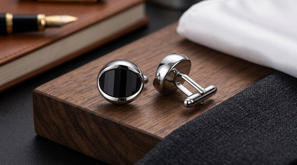 Classic Black Oval Cufflinks