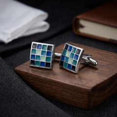Mosaic Blue & Teal Cufflinks
